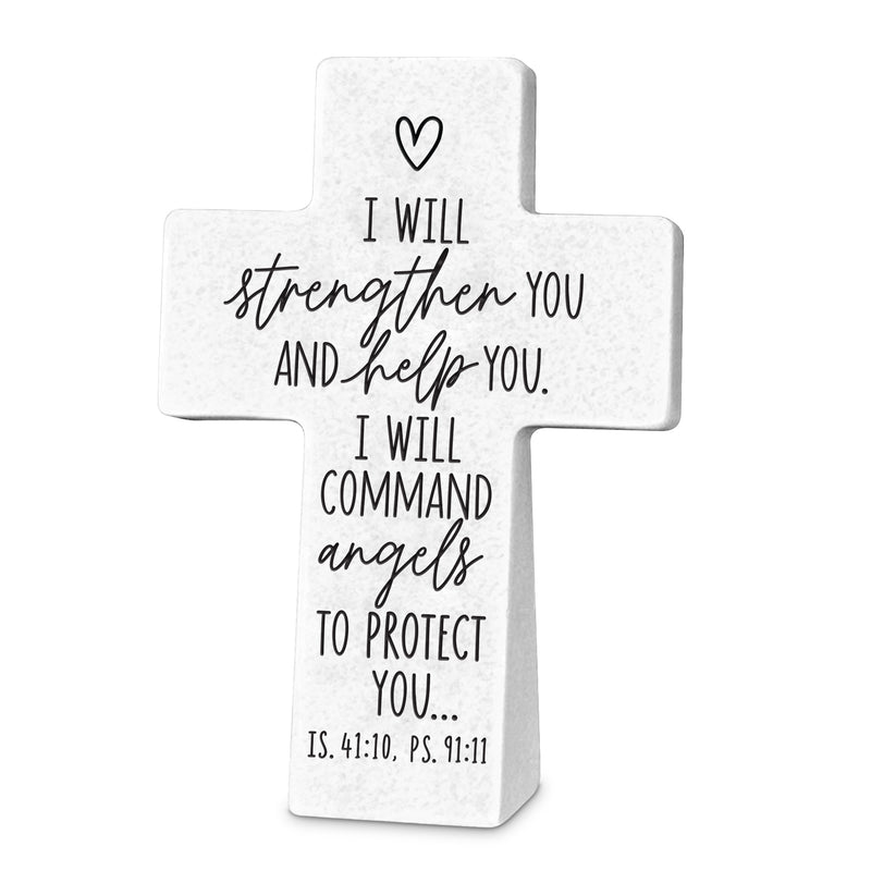 I Will Strengthen You Resin Cross, 5″