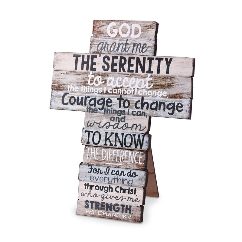 Tabletop Cross Serenity Prayer Mdf 5.75"