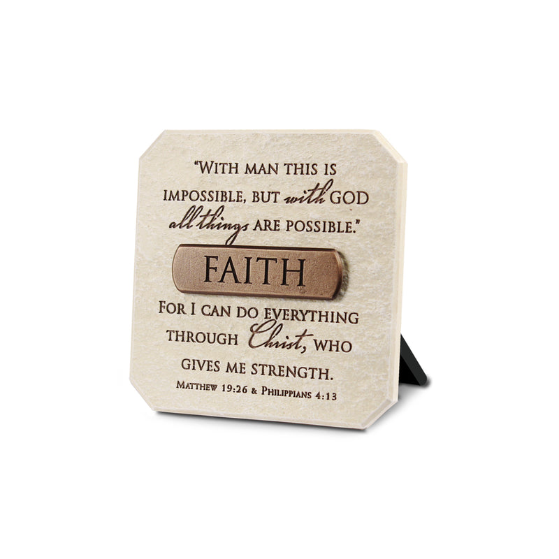 Faith Bronze-Tone Tabletop Plaque, 3.75″