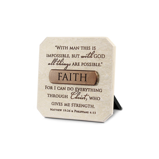 Faith Bronze-Tone Tabletop Plaque, 3.75″