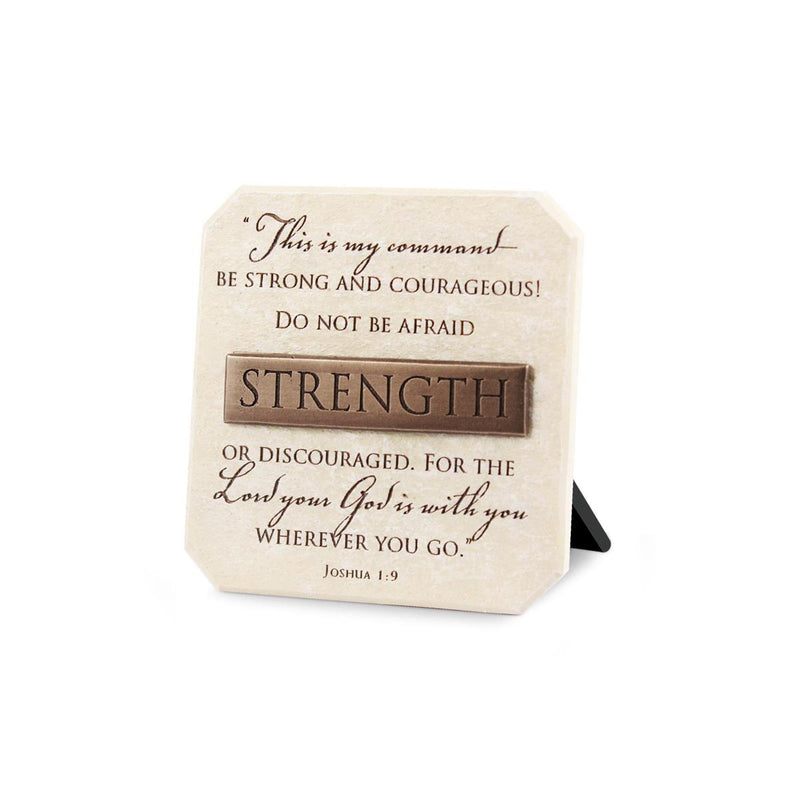 Tabletop Plaque Strength Bronze 3.75"H