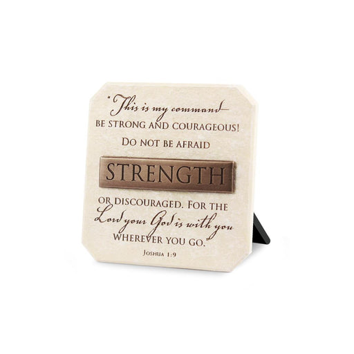 Tabletop Plaque Strength Bronze 3.75"H