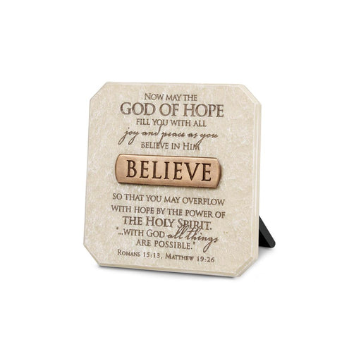 Tabletop Plaque Believe Bronze 3.75H