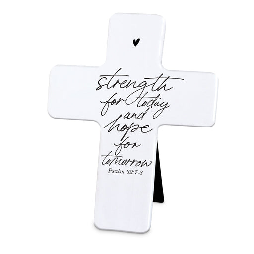 Strength for Today White Resin Tabletop Cross