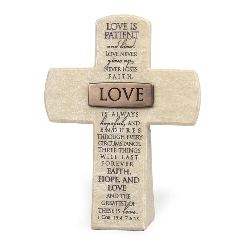 Tabletop Cross Love Bronze Bar 5.50"H