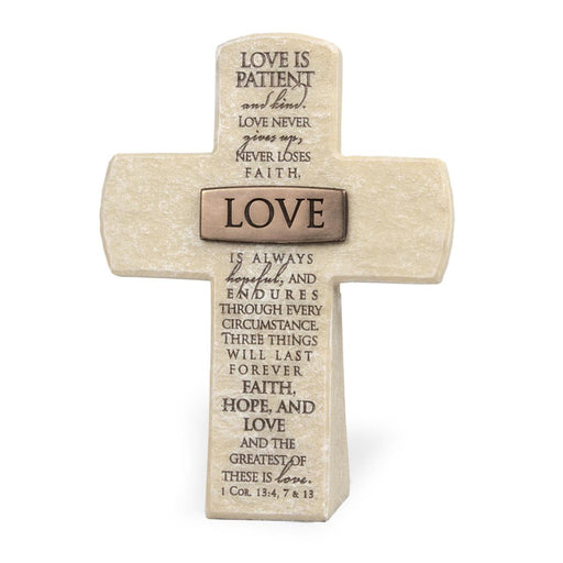 Tabletop Cross Love Bronze Bar 5.50"H