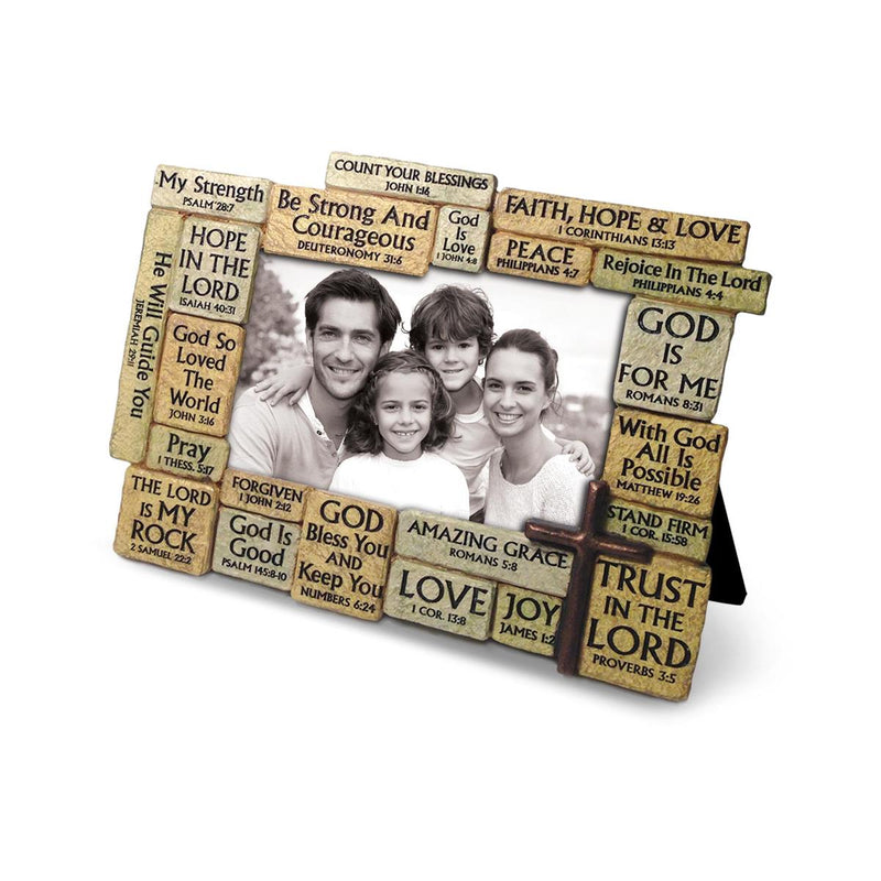 Photo Frame Stacked Stones Scripture 4X6