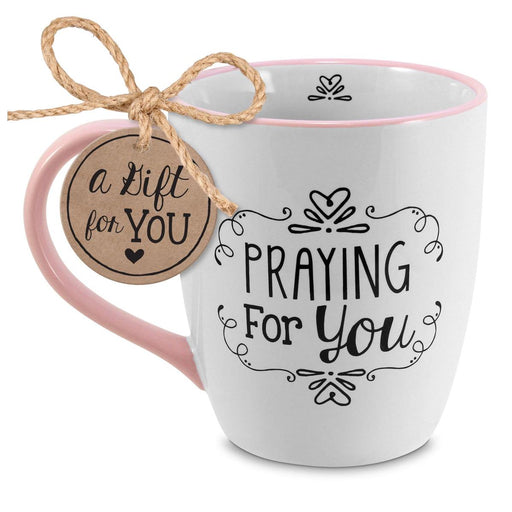 Praying for You Ceramic Mug with Pink Handle, 20 oz