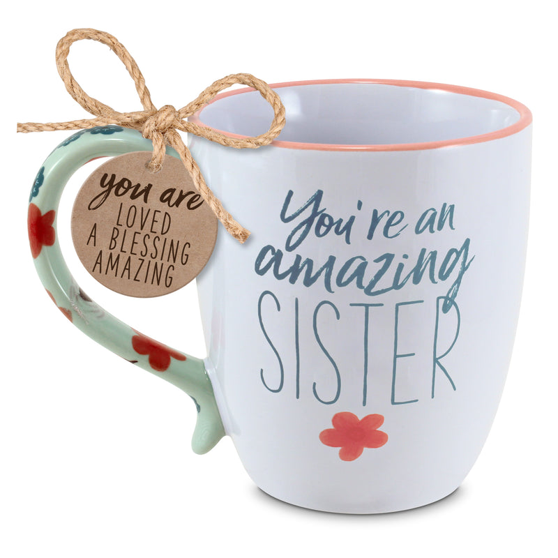 You Are Amazing Sister Floral Mug, 19 oz