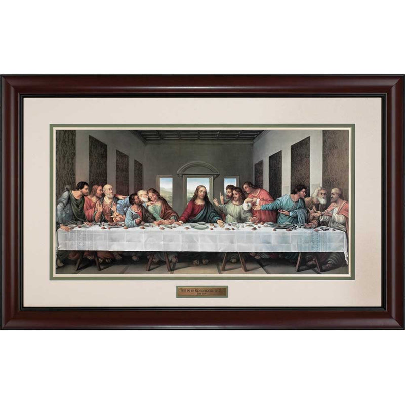 Leonardo da Vinci Last Supper Framed Print, Cherry Finish