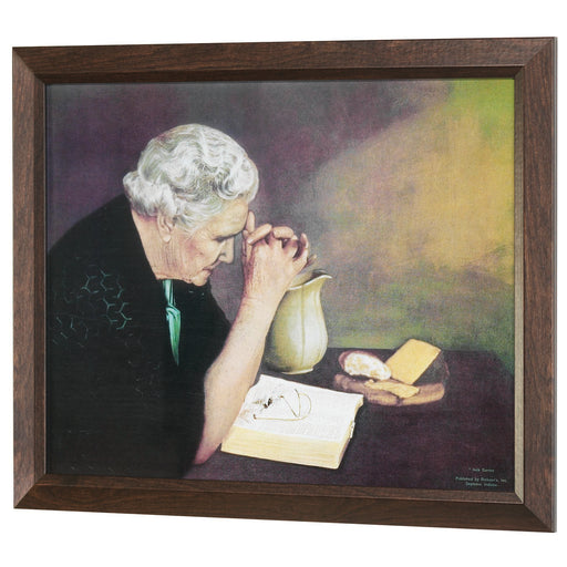 Gratitude Praying Woman Framed Print, Walnut Finish