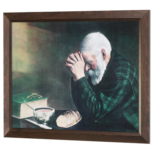 Grace Praying Man Framed Print, Walnut Finish