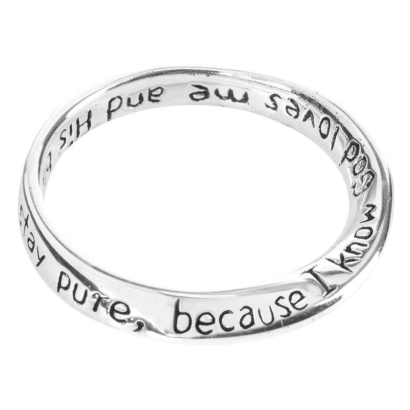 HonoRing Silver-Plated Mobius Purity Ring, Size 4