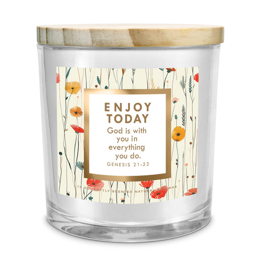 Enjoy Today, God Is with You Soy Candle, 13 oz