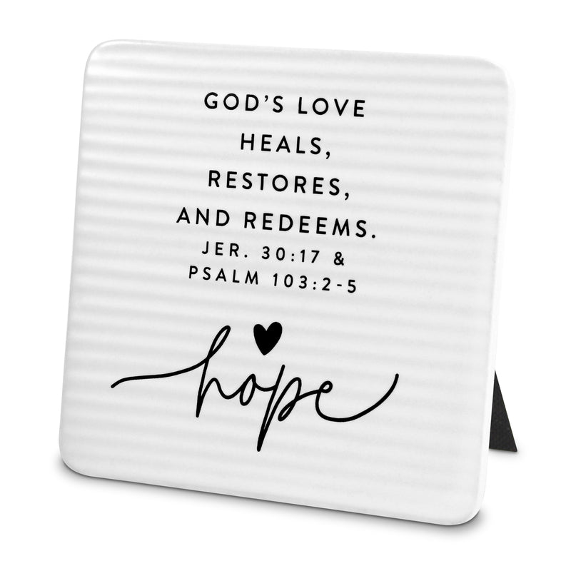 Hold Onto Hope Textured Ceramic Scripture Plaque