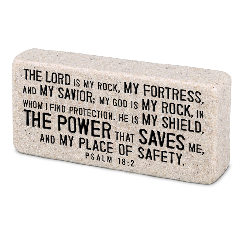 The Lord Is My Rock Cast Stone Scripture Block