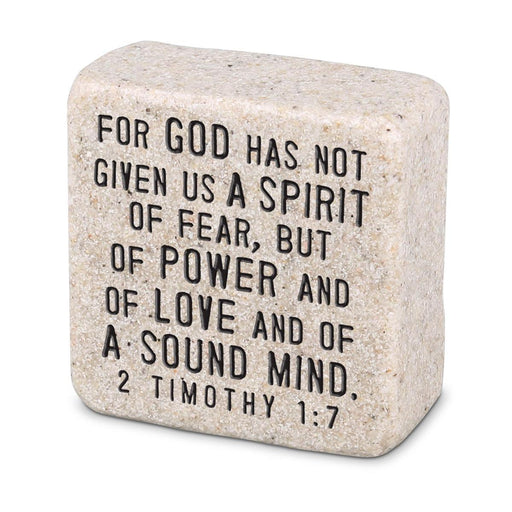 Tabletop Scripture Stone Fearless 2.25H