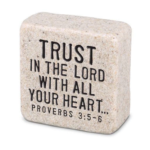 Trust Tabletop Scripture Stone, 2 1/4″