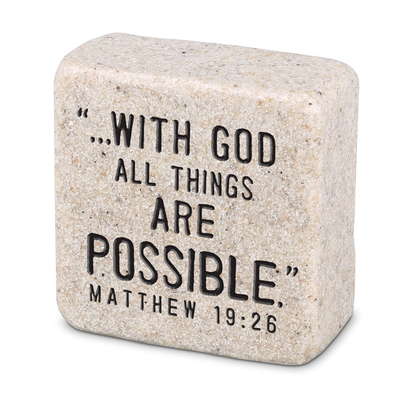 Faith Tabletop Scripture Stone, 2 1/4″