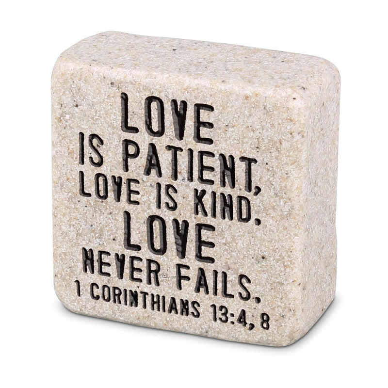 Tabletop Scripture Stone Love 2.25"H Cor