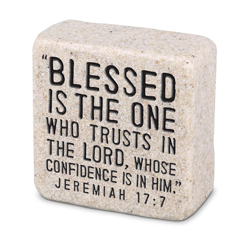 Tabletop Scripture Stone Blessed 2.25"H