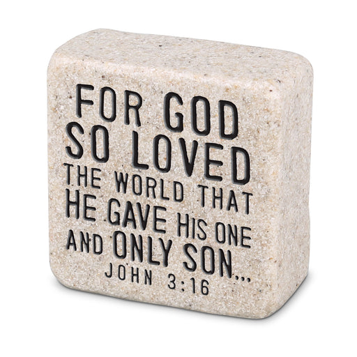 Love Tabletop Scripture Stone, 2 1/4″