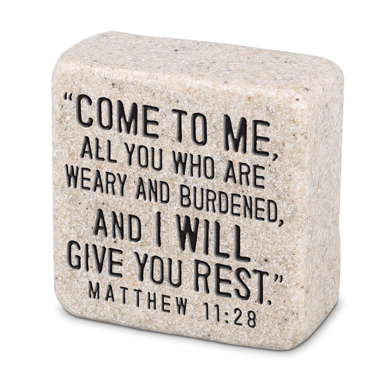 Come to Me Tabletop Scripture Stone, 2 1/4″