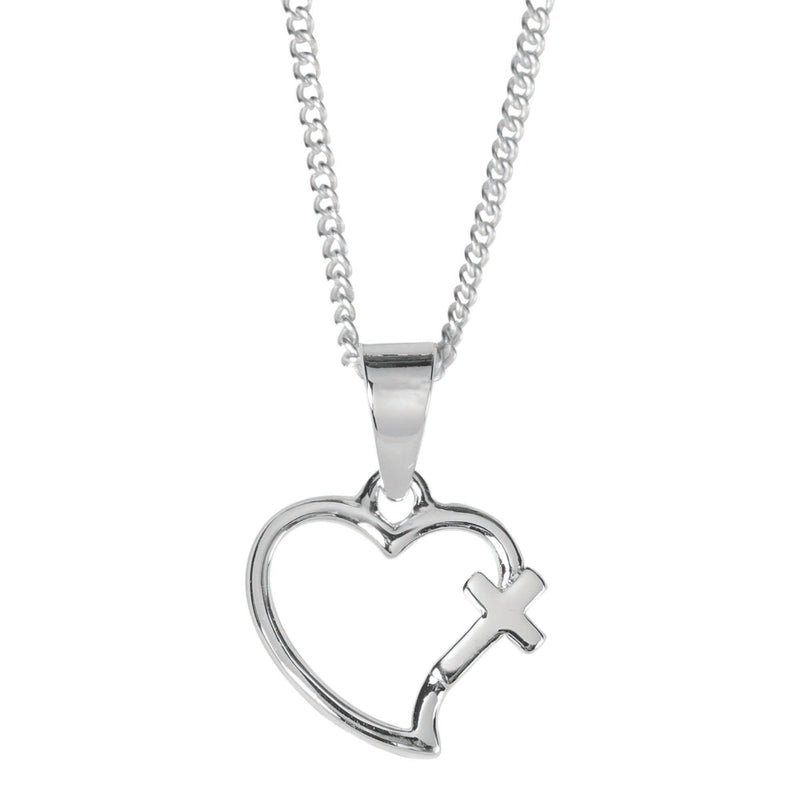 Mom, God Gave Me You Heart and Cross Necklace, 18″