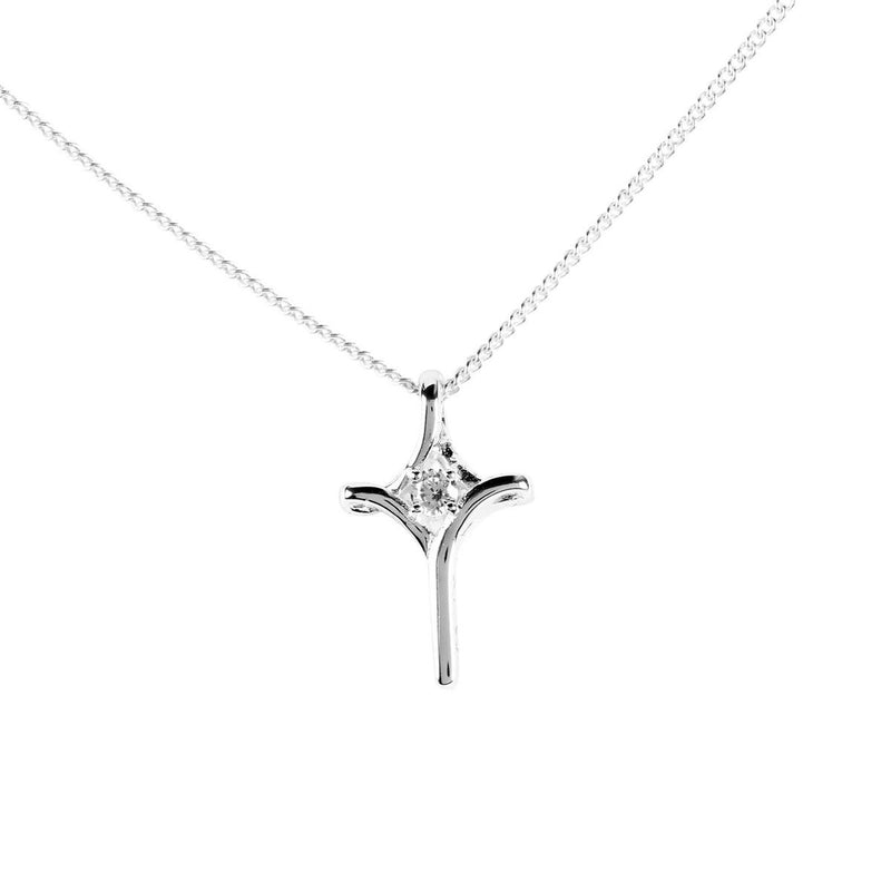 Mobius Cross Pendant with Clear Cubic Zirconia — Dicksons product photo