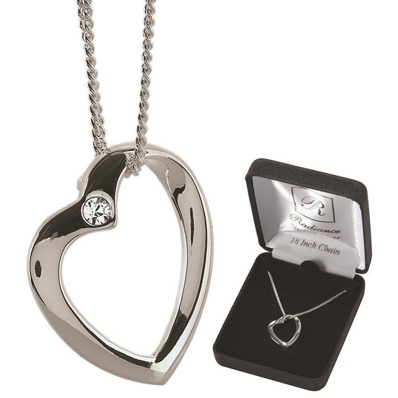Heart and Cubic Zirconia Pendant, 18-Inch Chain — Dicksons product photo