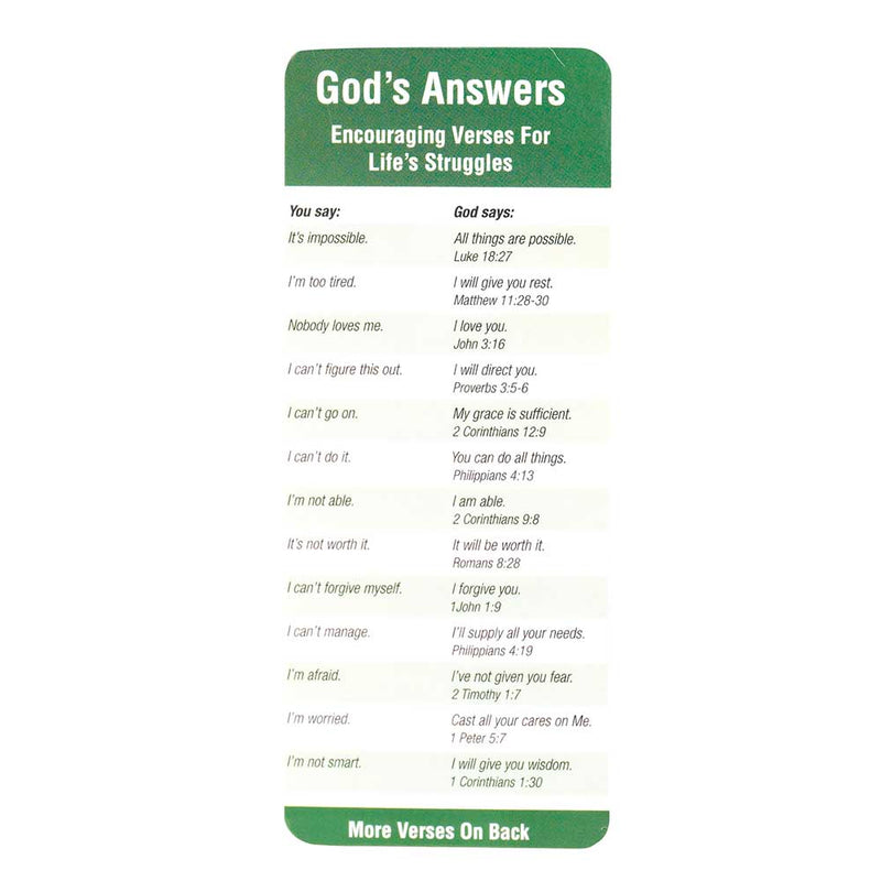 God’s Answers Bible Reference Bookcard