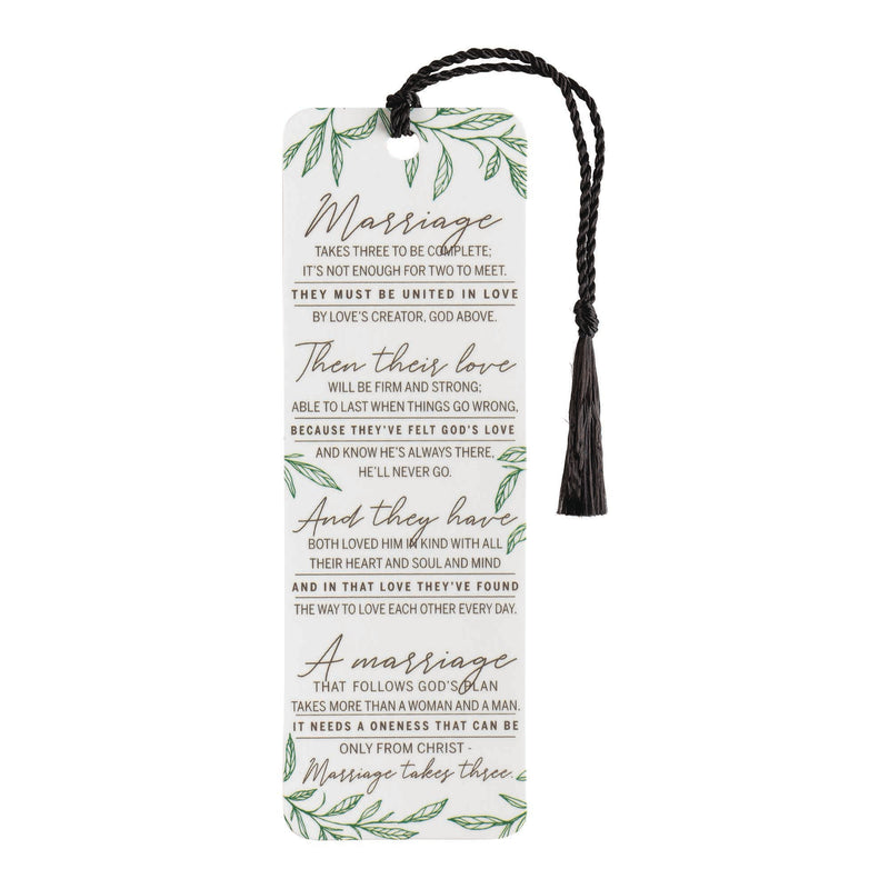 Marriage Takes Three Wedding Tassel Bookmark