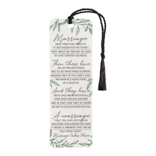 Marriage Takes Three Wedding Tassel Bookmark