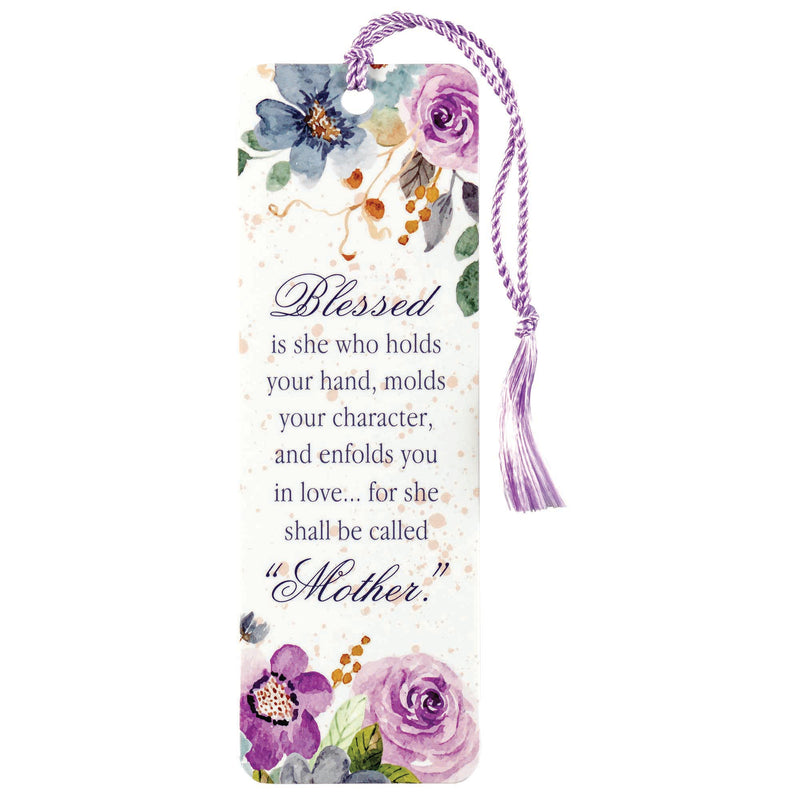 Mother, Blessed Is She Floral Tassel Bookmark