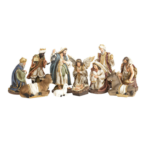 Traditional Resin Nativity Set, 11 Pieces, 8 1/2″ Scale