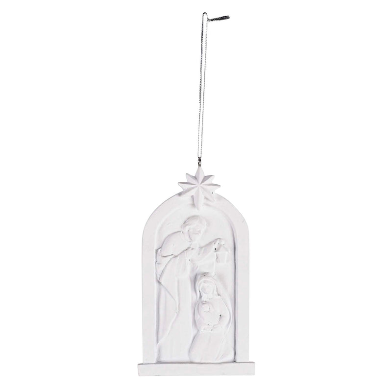 White Holy Family Creche Ornament, 5 1/2″