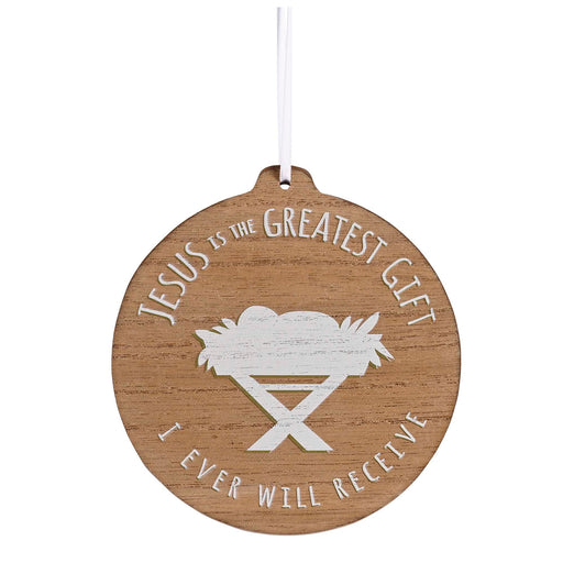 Jesus Is the Greatest Gift MDF Christmas Ornament