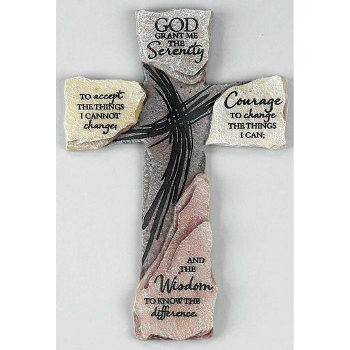 Serenity Prayer Stone-Look Wall Cross, 10″