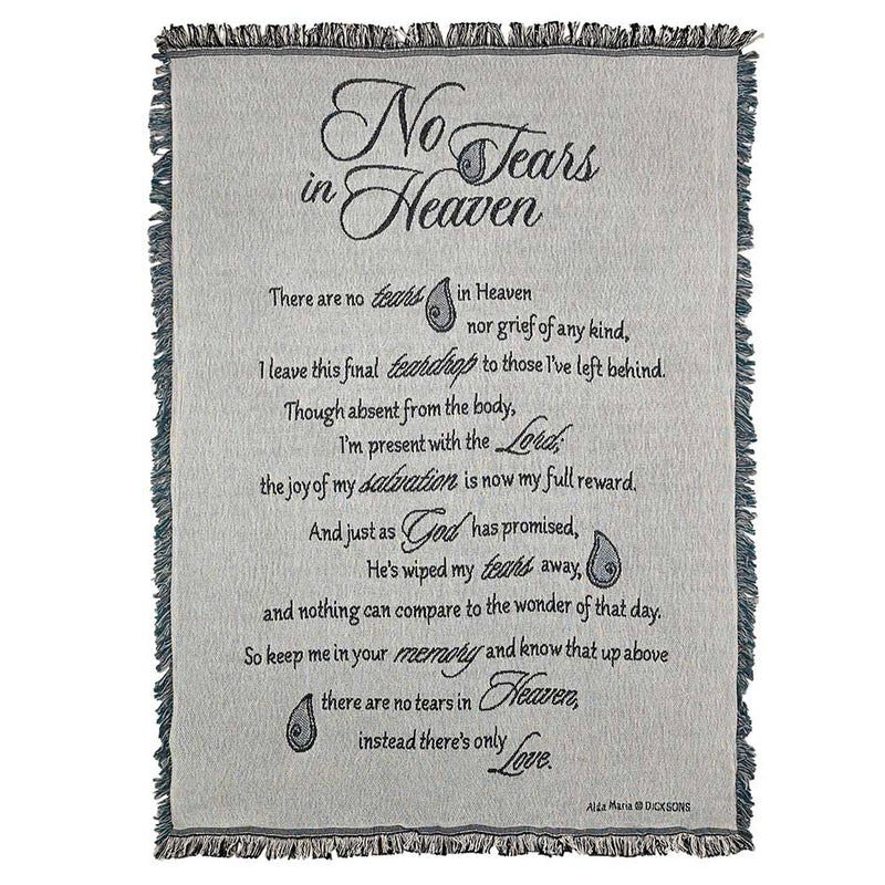 No Tears in Heaven Cotton Tapestry Throw, 60 × 70″
