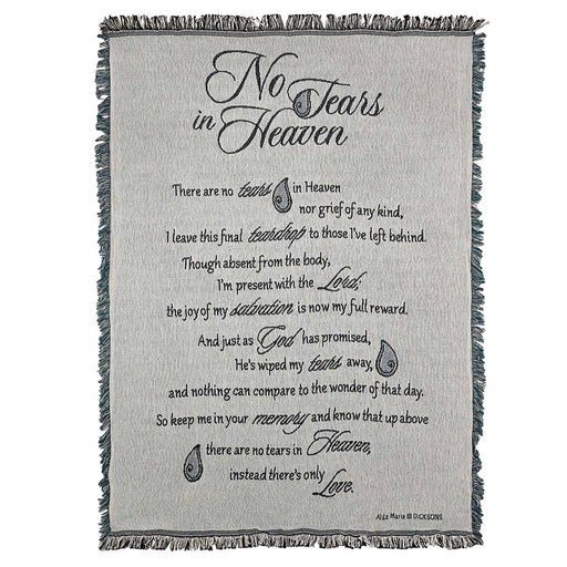 No Tears in Heaven Cotton Tapestry Throw, 60 × 70″