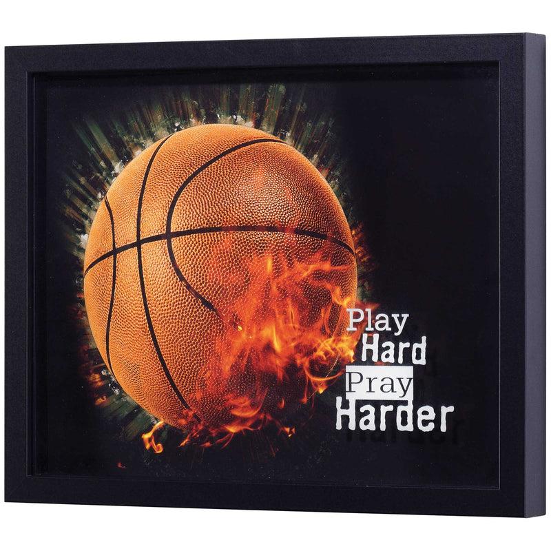 Basketball Play Hard Pray Harder Framed Wall Art