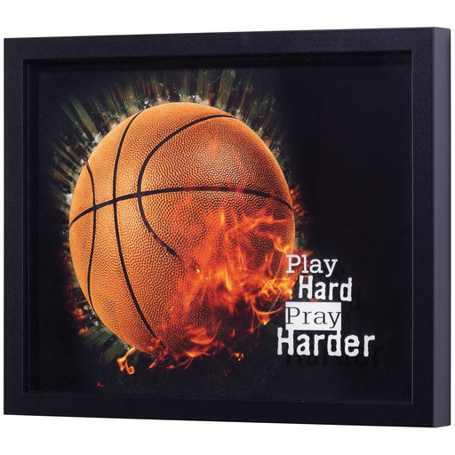 Basketball Play Hard Pray Harder Framed Wall Art