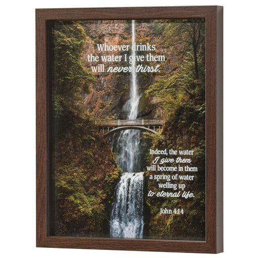 Whoever Drinks John 4:14 Waterfall Framed Art