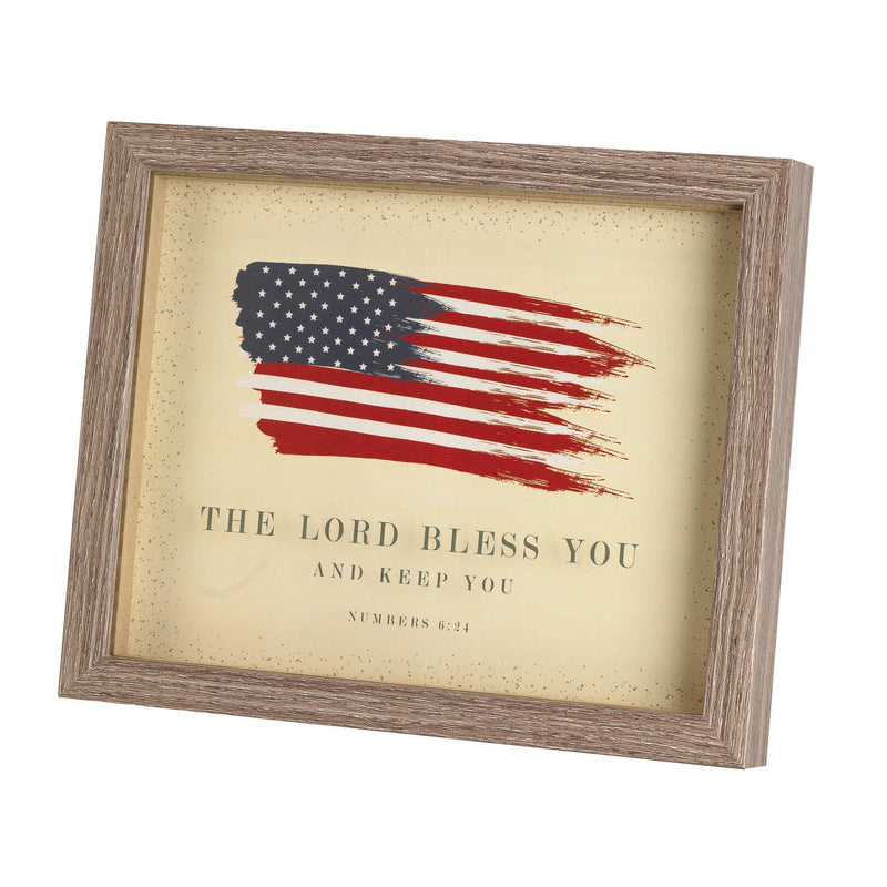 The Lord Bless You American Flag Framed Print