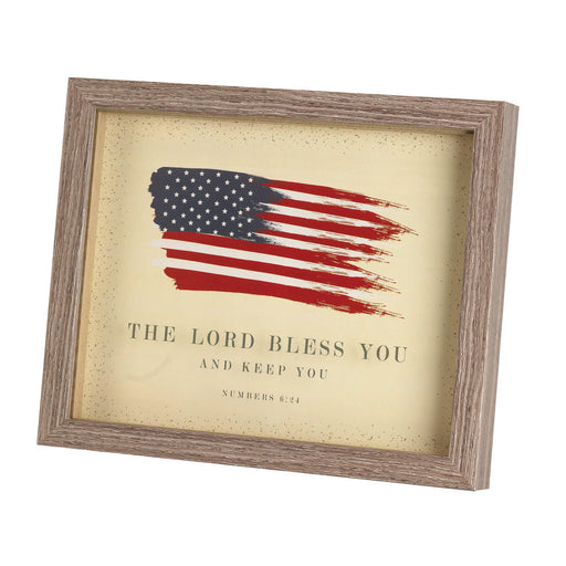 The Lord Bless You American Flag Framed Print