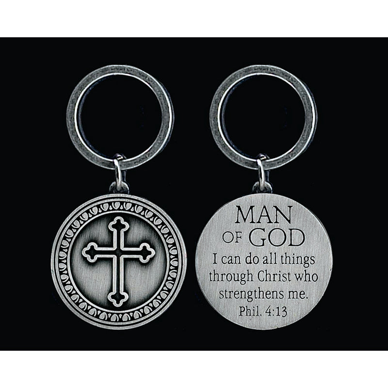 Man of God Pewter-Finish Keyring