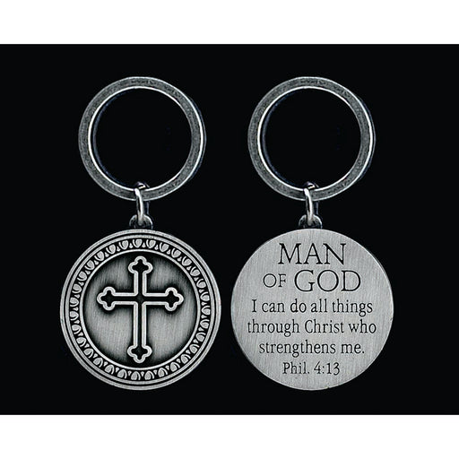 Man of God Pewter-Finish Keyring