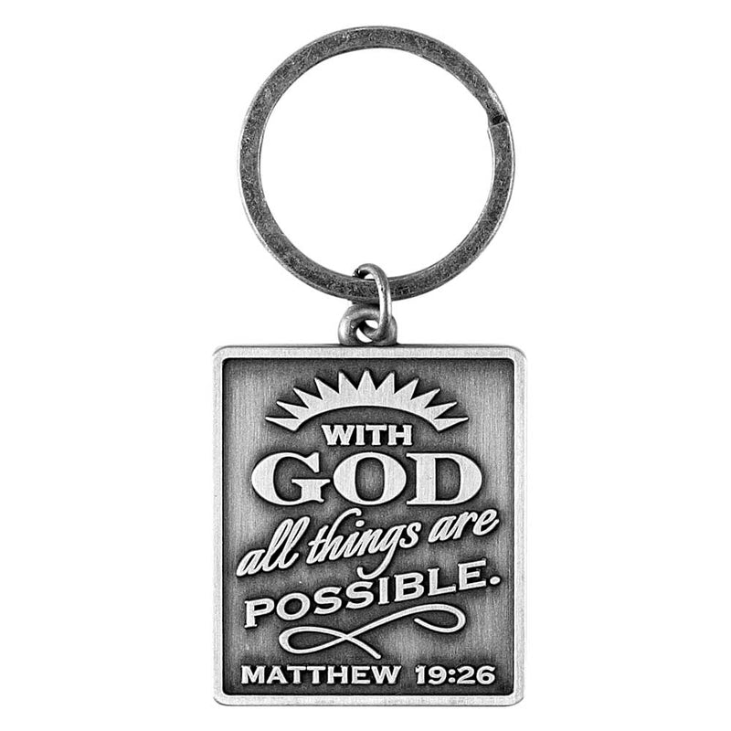 With God All Things Are Possible Matthew 19:26 Keyring