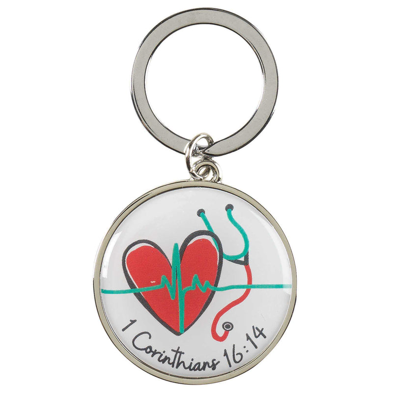 Nurse Appreciation Heart and Stethoscope Keyring