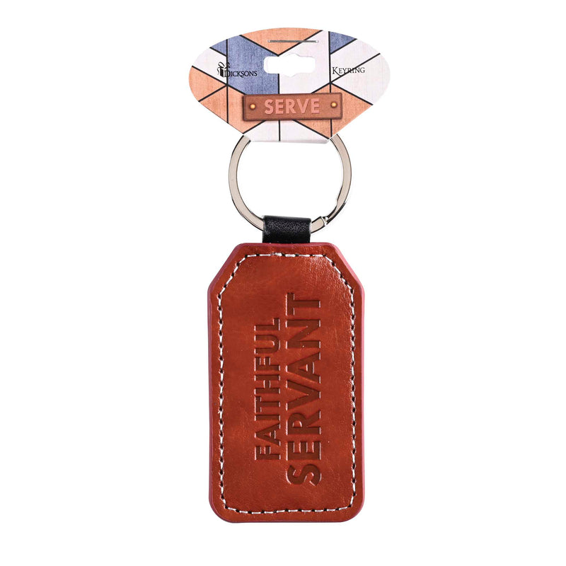Faithful Servant Faux-Leather and Zinc-Alloy Keyring